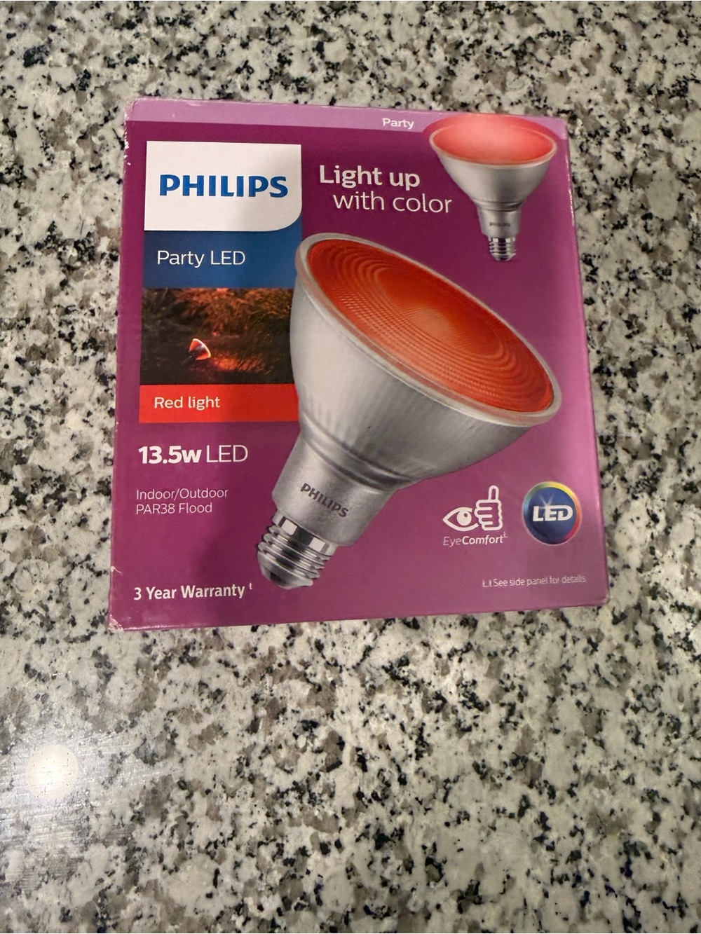 Philips Party LED PAR38 Flood Light - Red/Silver